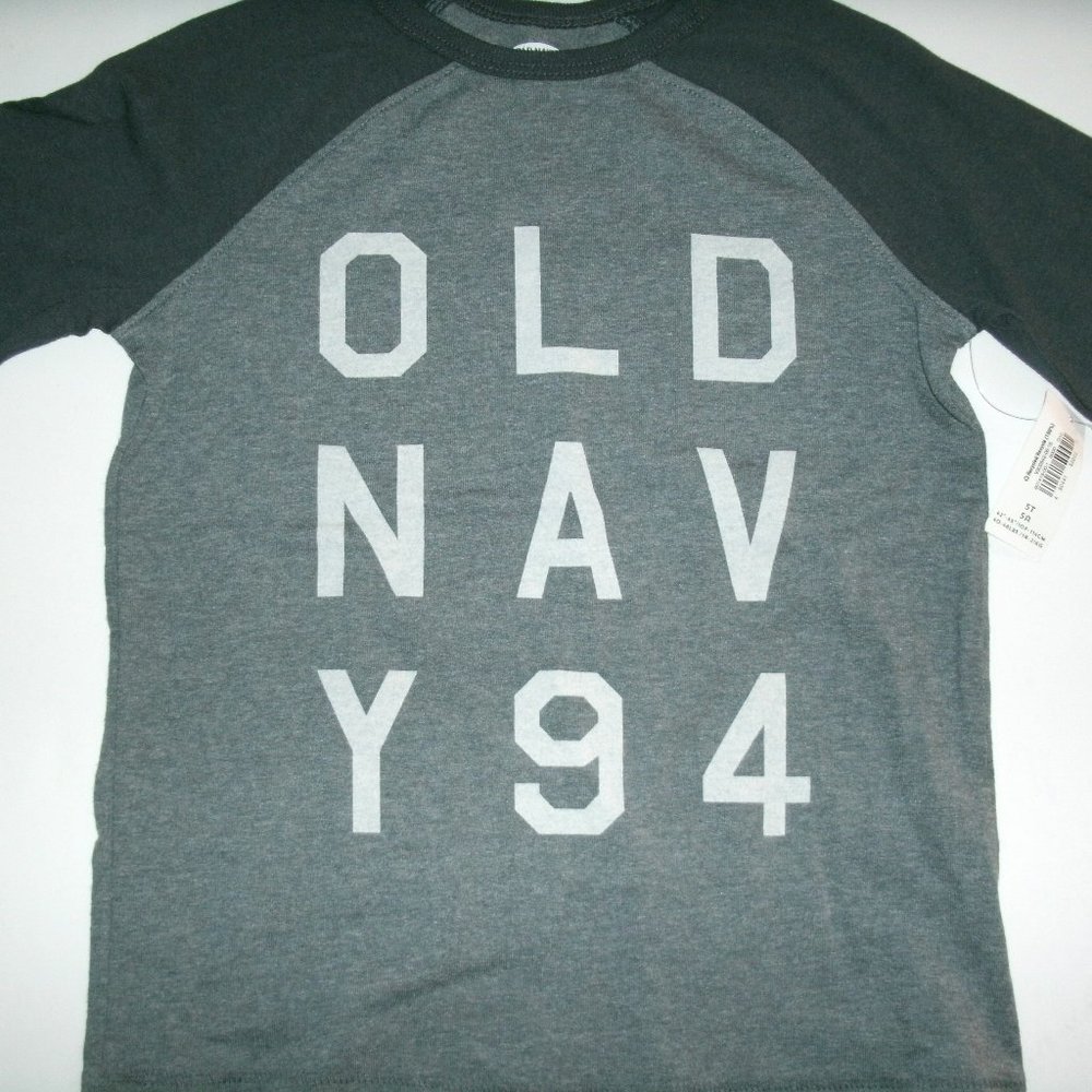 Old Navy Boys T-Shirt Long Sleeve Sleeve Raglan Gray Baseball 5T New